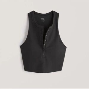 Abercrombie & Fitch YPB Curve Love Cropped Henley Snap Tank XL